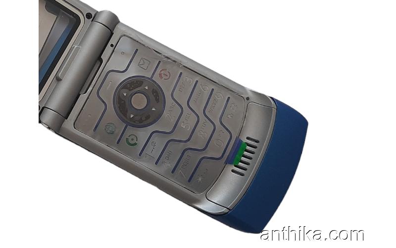 Motorola V3 Kapak Kasa Tuş Original Full Housing Blue New