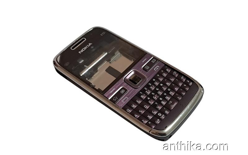 Nokia E72 E72i Kapak Kasa Tuş Original Full Housing Purple New Condition