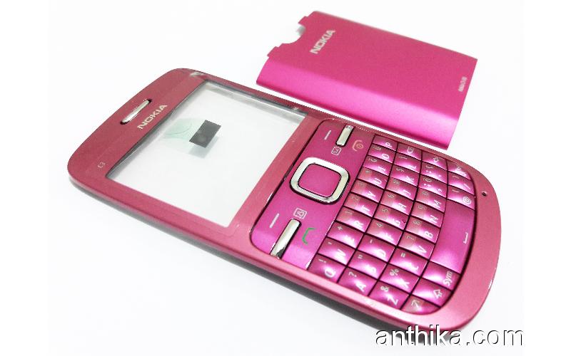 Nokia C3 C3-00 Kapak Tuş Orjinal Xpress On Cover Pink