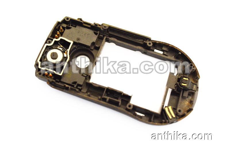 Nokia 6630 Kasa Mikrofon Şarj Soketi Original Middle Cover Black Used