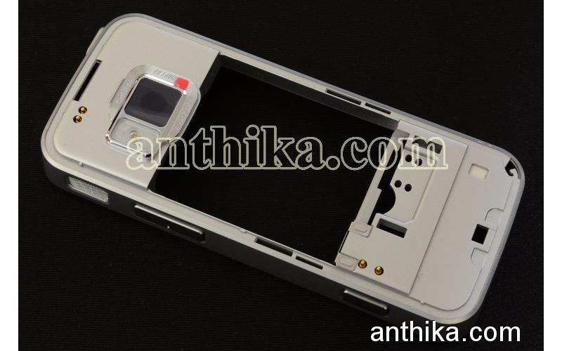 Nokia N78 Kasa Orjinal Full Middle Cover Frame Silver New 0251845