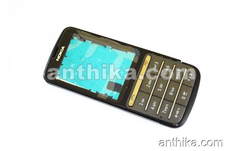 Nokia C3-01 Kapak Kasa Tuş High Quality Full Housing Dark Gray New