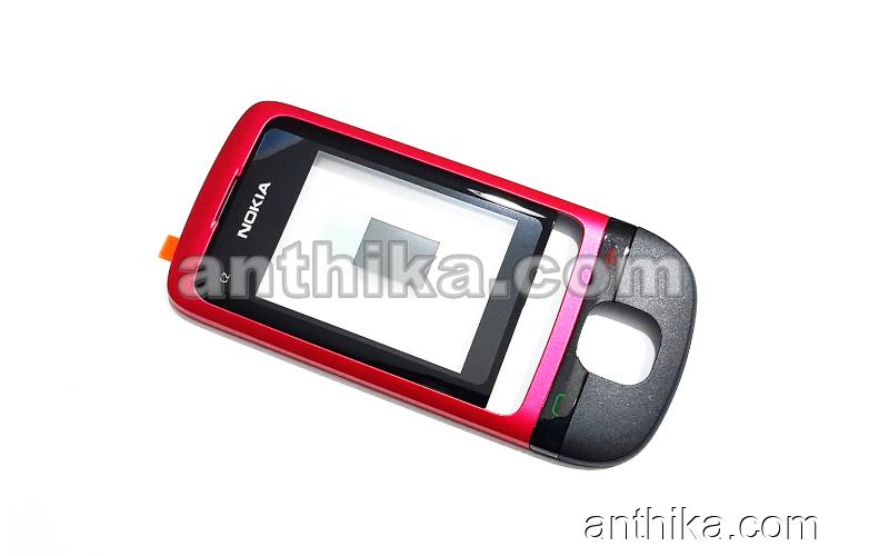 Nokia C2-05 Kapak Original Front Cover Red New