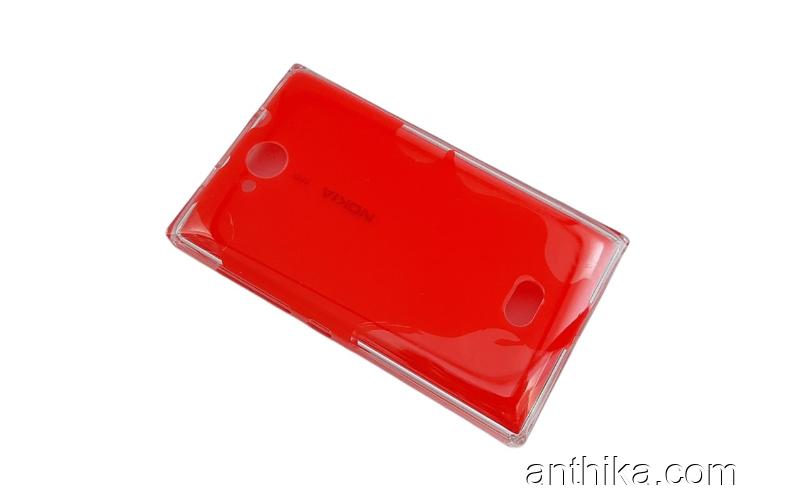 Nokia 503 Asha Kapak Original Back Cover Battery Cover Red New