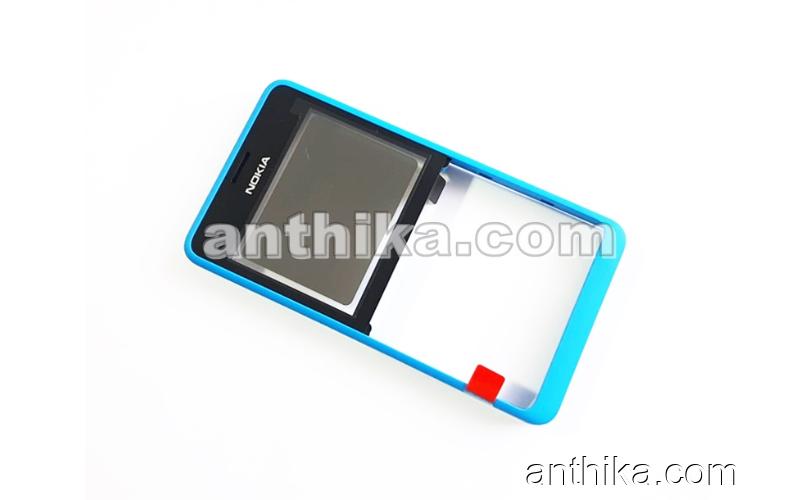 Nokia 210 Asha Kapak Original Front Cover Blue New