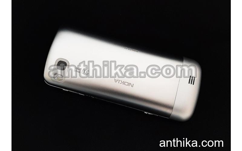 Nokia C3-01 Kapak Kasa Tuş Original Full Housing Silver New