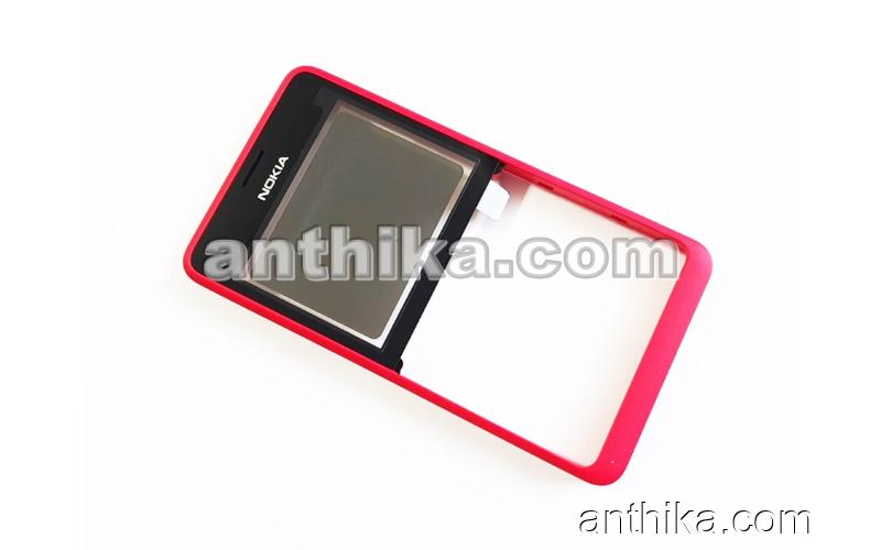 Nokia 210 Asha Kapak Original Front Cover Pink New