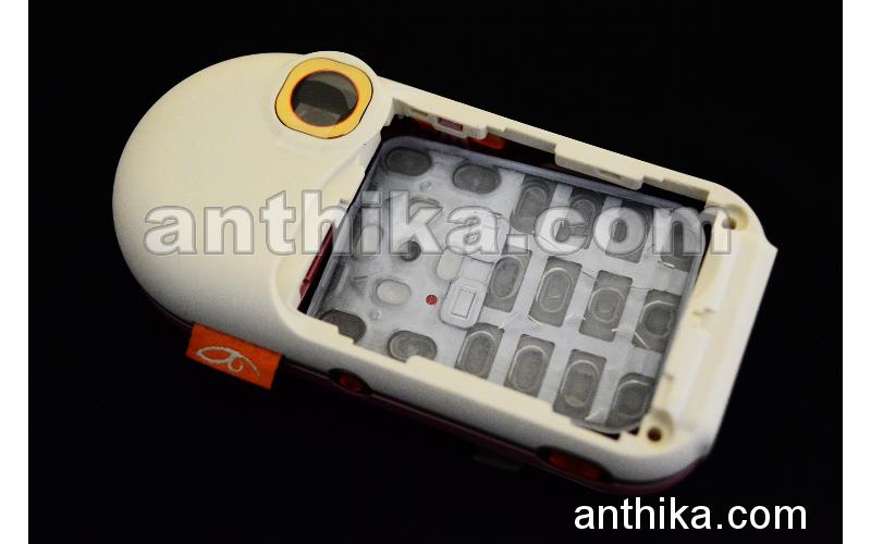 Nokia 7370 Kasa Tuş Original Middle Cover Keypad Chreme Pink New