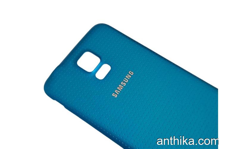 Samsung Galaxy S5 G900 Kapak Mavi Battery Cover Blue New