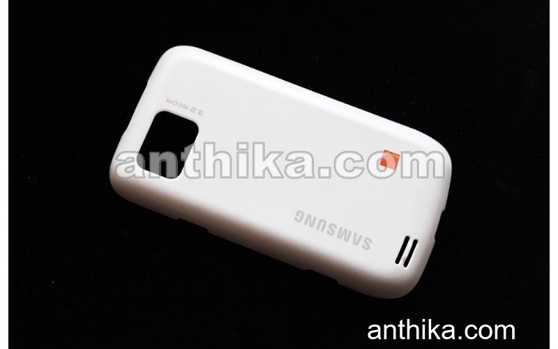 Samsung S5600 Preston Kapak Original Battery Cover White Orange Logo