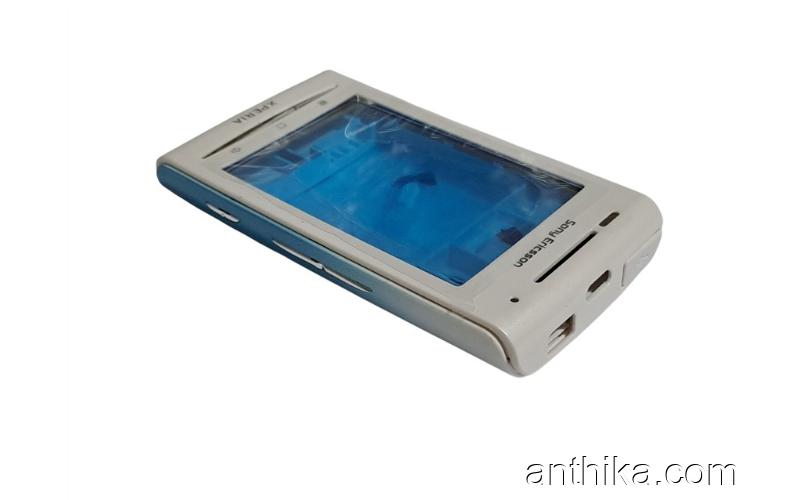 Sony Xperia E15i X8 Kapak Kasa Tuş Full Cover White Blue New