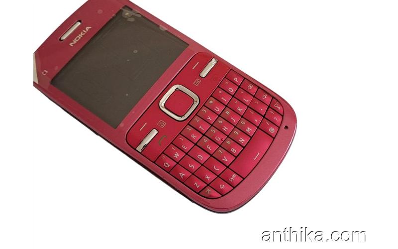 Nokia C3 C3-00 Kapak Kasa Tuş Full Housing Pink New