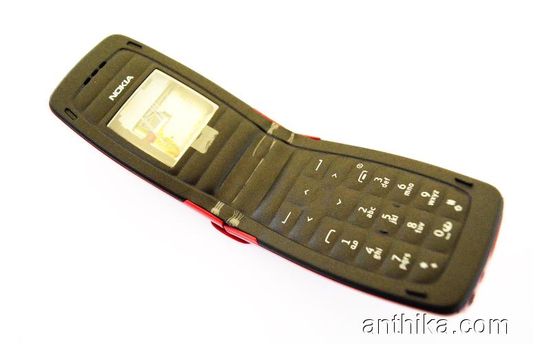 Nokia 2650 2652 Kapak Kasa Tuş Original Full Housing Red Black New