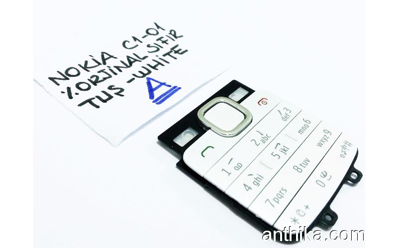 Nokia C1-01 Tuş Orjinal Keypad White