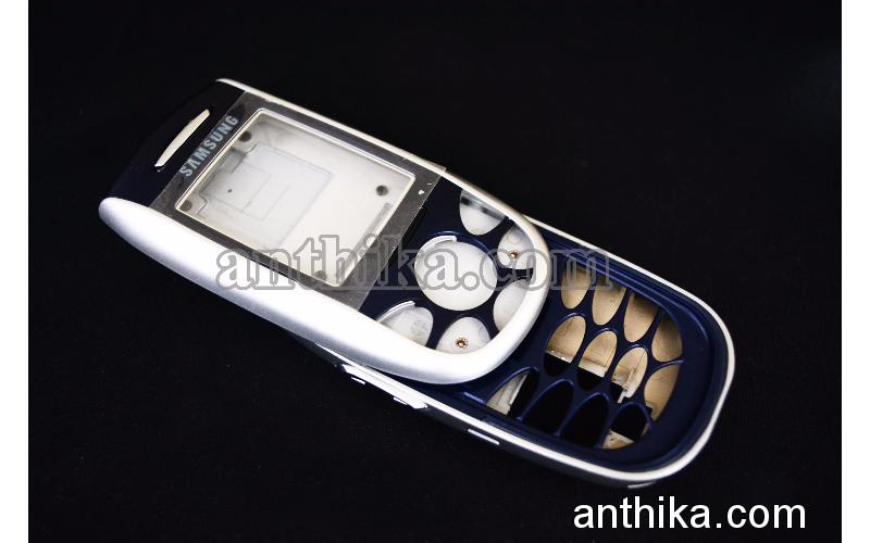 Samsung E800 Kapak Kasa Original Housing Navy Blue Silver New