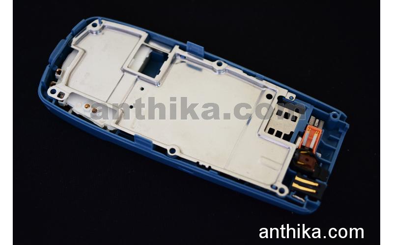 Nokia 3120 Kasa Mikrofon Titreşim Şarj Soketi Original Middle Cover Blue