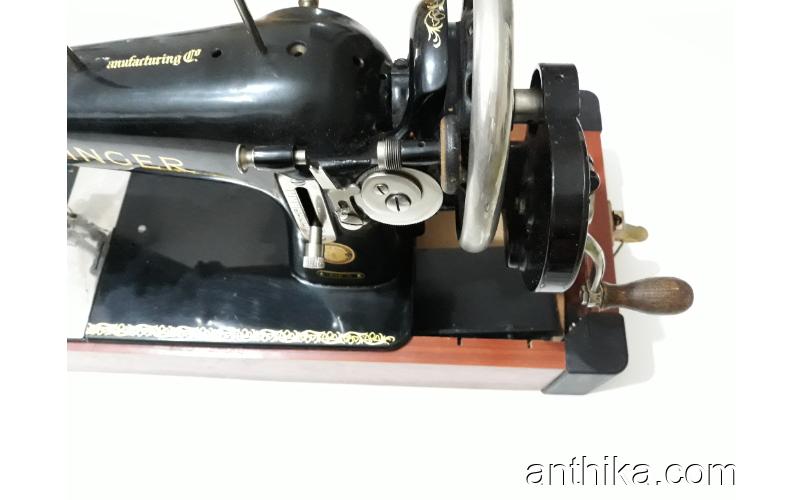 Antika Vintage Singer Kollu Dikiş Makinesi